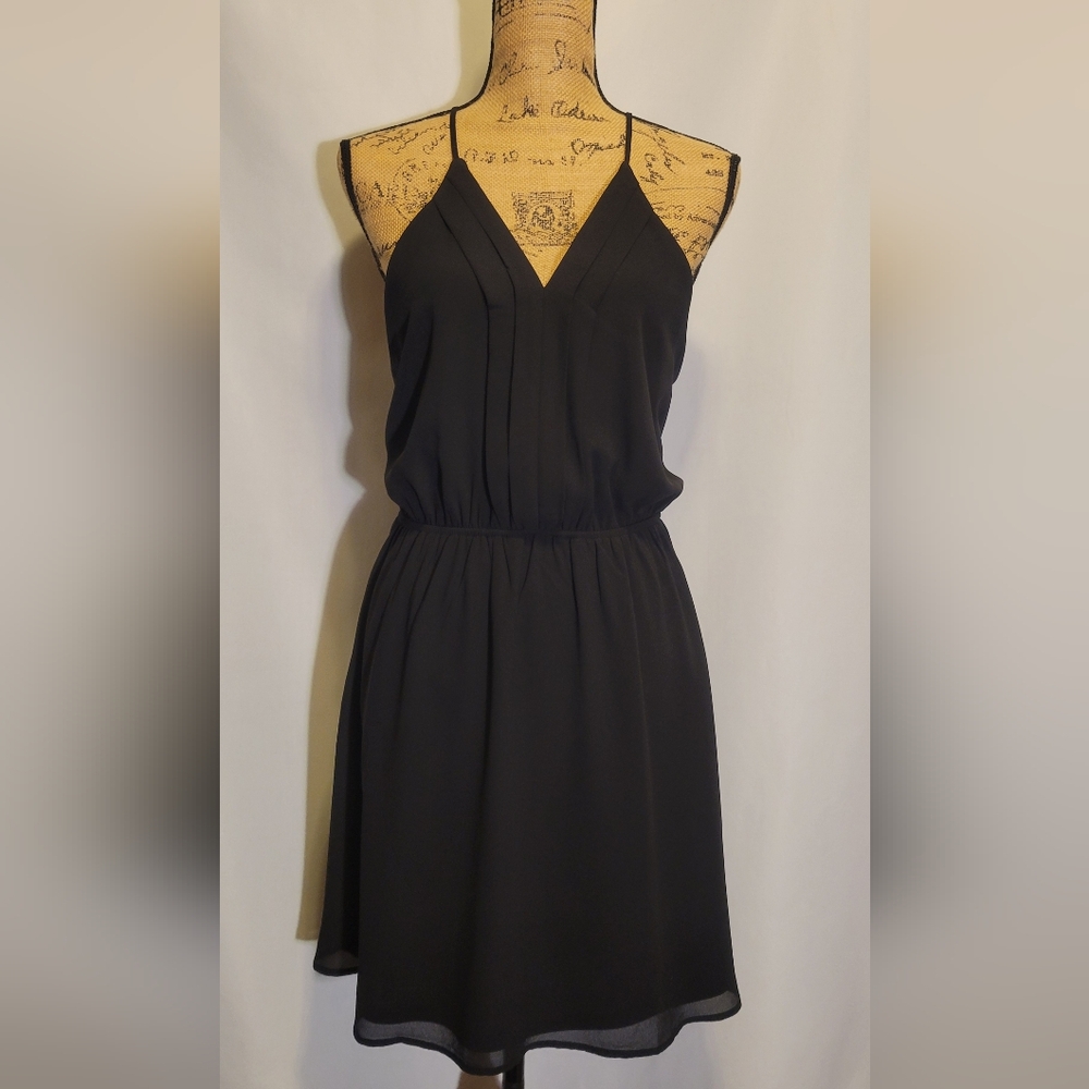 Monteau Black Sleeveless Halter Mini Dress